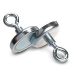 Casa si Gradina - Constructii - Feronerie si accesorii - Suruburi, dibluri si accesorii uz general - Magnet oala, diametrul D42mm, carlig inelar, neodim puternic, suprafata nichelata, N35, forta 45 kg - Infinity.ro