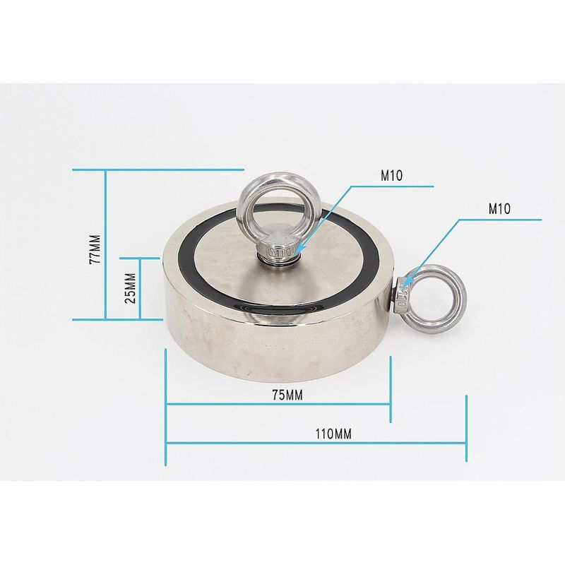 Casa si Gradina - Mobilier - Feronerie si accesorii mobila - Magnet Fishing D75 mm doua fete Forta de prindere magnet acvatic neodim in carcasa - Infinity.ro