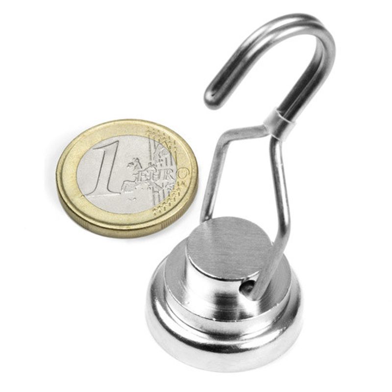 Casa si Gradina - Constructii - Feronerie si accesorii - Suruburi, dibluri si accesorii uz general - Magnet oala neodim 25mm cu carlig rotativ - Infinity.ro