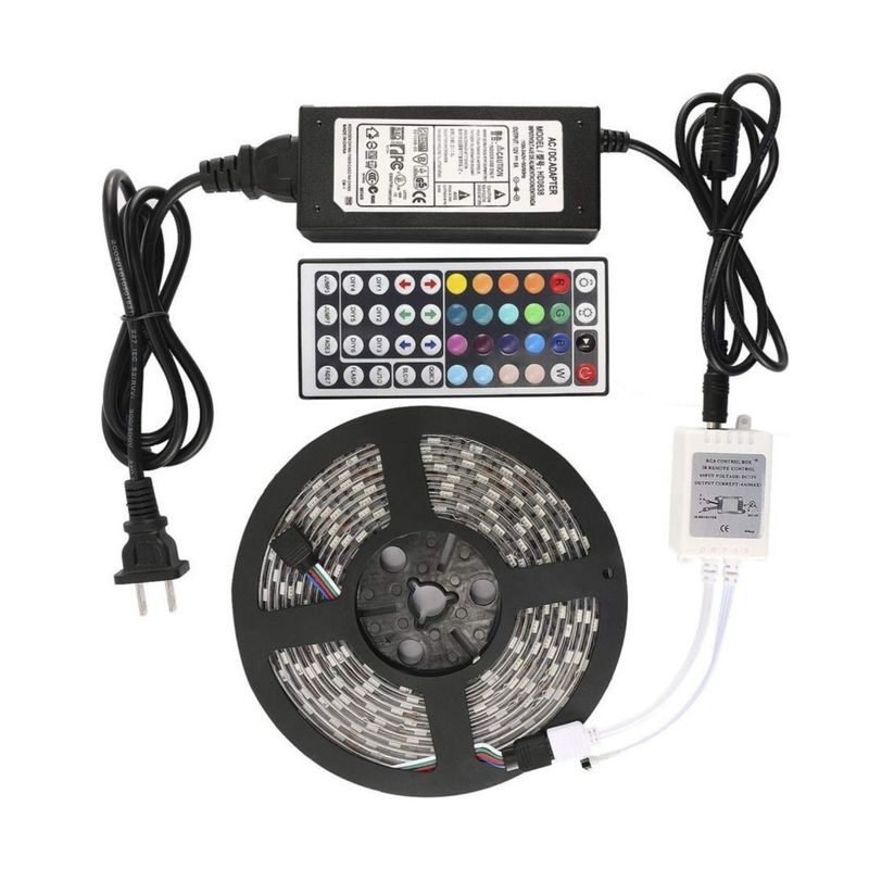 Casa si Gradina - Corpuri si surse de iluminat - Benzi LED - Kit Banda LED RGB 5050 60 led/m 5 metri IP20+Telecomanda 44 taste cu IR+Transformator 12V 6? - Infinity.ro