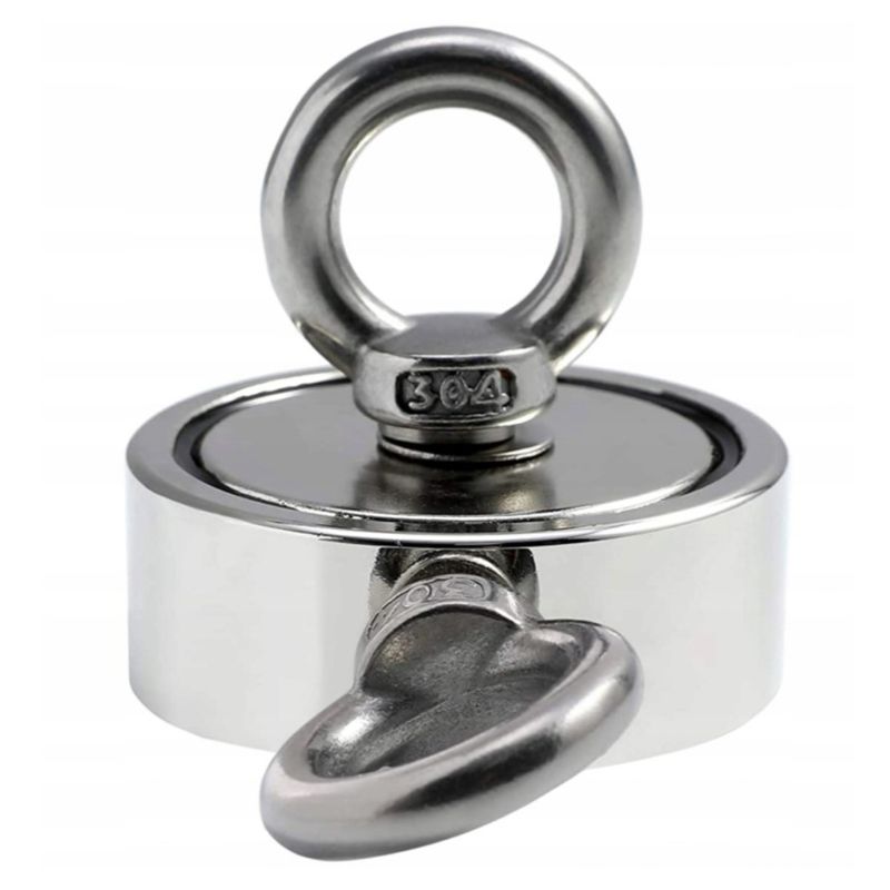 Casa si Gradina - Constructii - Feronerie si accesorii - Suruburi, dibluri si accesorii uz general - Magnet cu neodim, 140 kg, Sfoara cu carabina, 20 m, Argintiu/Rosu - Infinity.ro