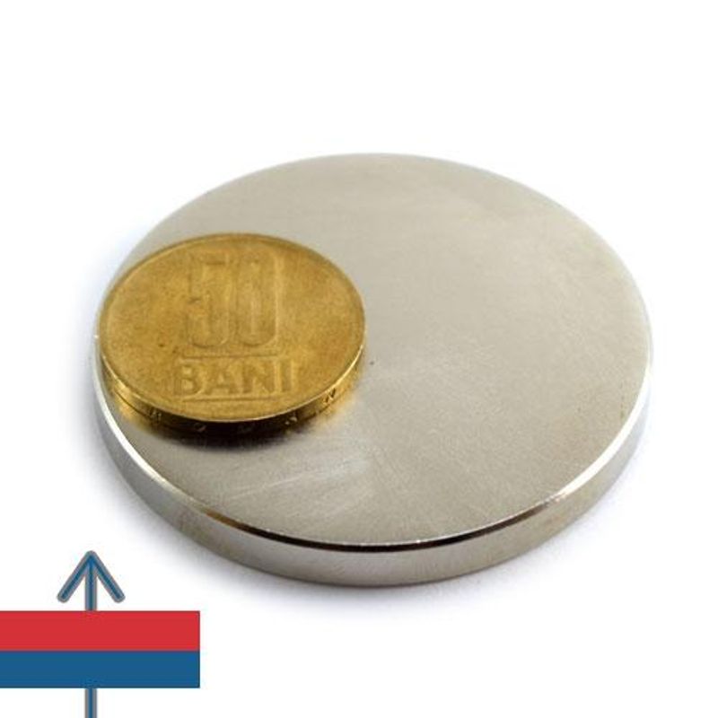 Casa si Gradina - Constructii - Feronerie si accesorii - Suruburi, dibluri si accesorii uz general - Magnet puternic neodim disc 50 x 5 mm - N52 - forta 17kg - Infinity.ro