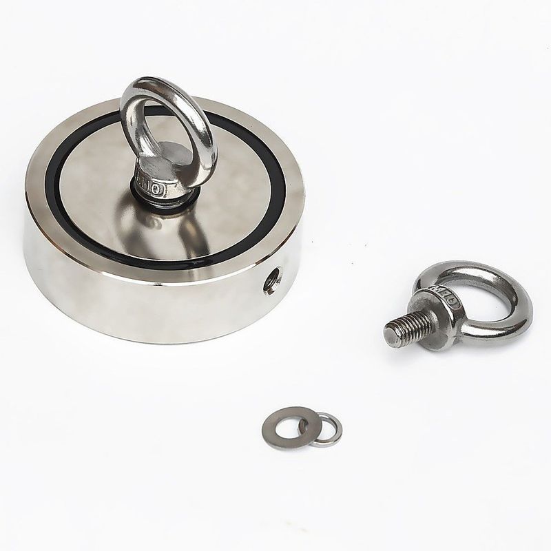 Casa si Gradina - Mobilier - Feronerie si accesorii mobila - Set magnet fishing neodim D 94 mm 300 kg forta pescuit puternic funie 20 m de 8 mm carabina doua carlige - Infinity.ro