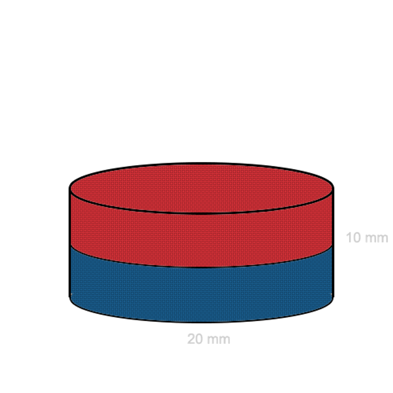 Casa si Gradina - Constructii - Feronerie si accesorii - Suruburi, dibluri si accesorii uz general - Magnet disc 20x10mm neodim puternic N45 forta 11kg - Infinity.ro