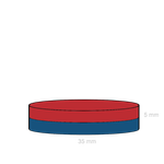 Casa si Gradina - Constructii - Feronerie si accesorii - Suruburi, dibluri si accesorii uz general - Magnet neodim puternic disc 35x5mm forta 12kg - Infinity.ro