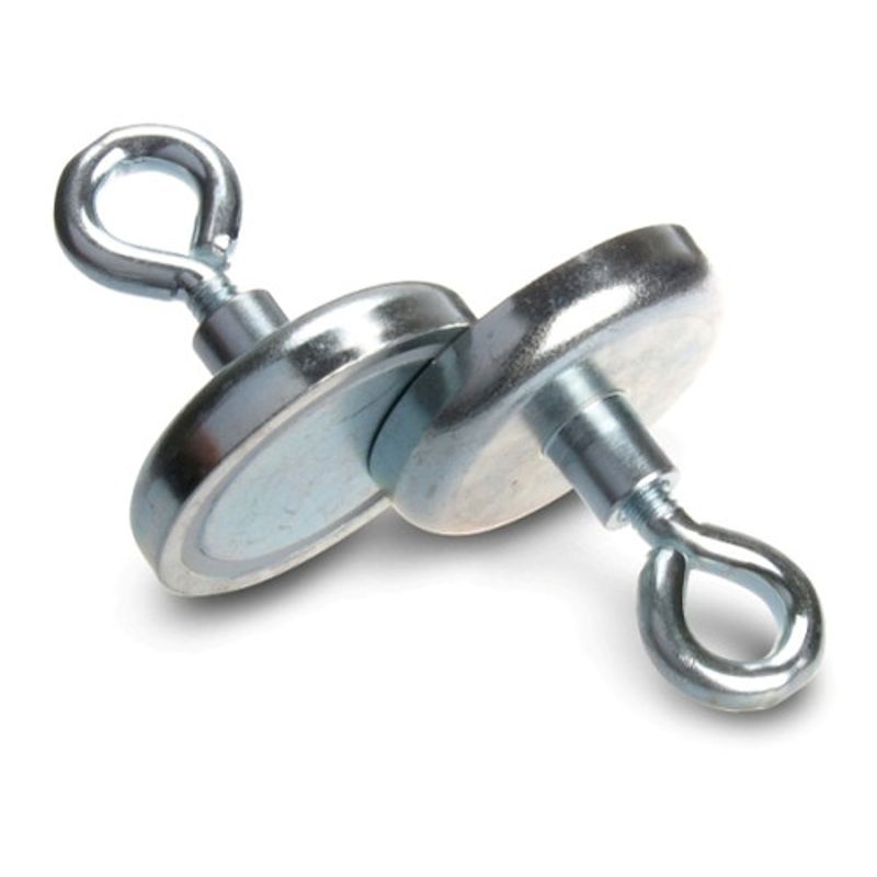 Casa si Gradina - Constructii - Feronerie si accesorii - Suruburi, dibluri si accesorii uz general - Magnet oala D42mm carlig inelar neodim puternic N35 forta 45 kg - Infinity.ro