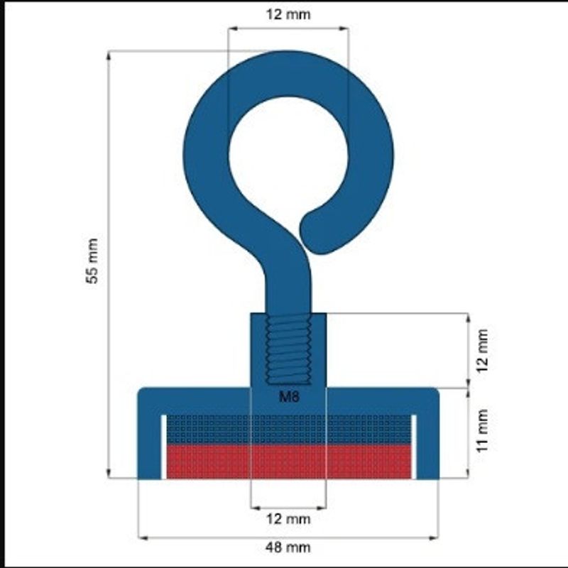 Casa si Gradina - Mobilier - Feronerie si accesorii mobila - Magnet neodim oala D 48 mm crlig inelar - Magnet pentru pescuit 65kg - Infinity.ro
