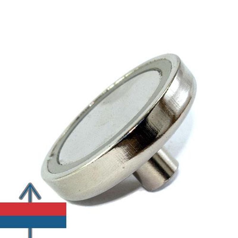 Casa si Gradina - Constructii - Feronerie si accesorii - Suruburi, dibluri si accesorii uz general - Magnet oala D42mm carlig inelar neodim puternic N35 forta 45 kg - Infinity.ro