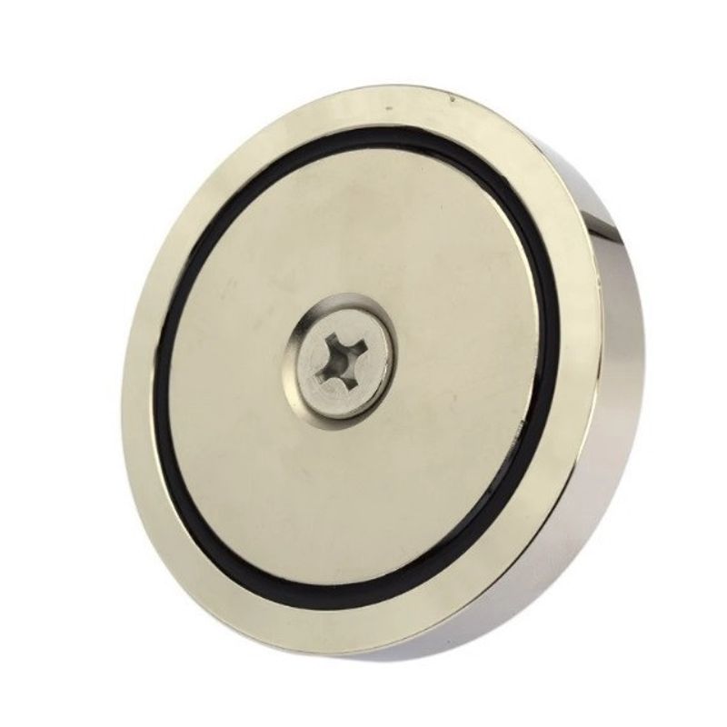 Casa si Gradina - Constructii - Feronerie si accesorii - Suruburi, dibluri si accesorii uz general - Magnet neodim oala D75 mm crlig inelar Magnet fishing 160 Kg forta - Infinity.ro