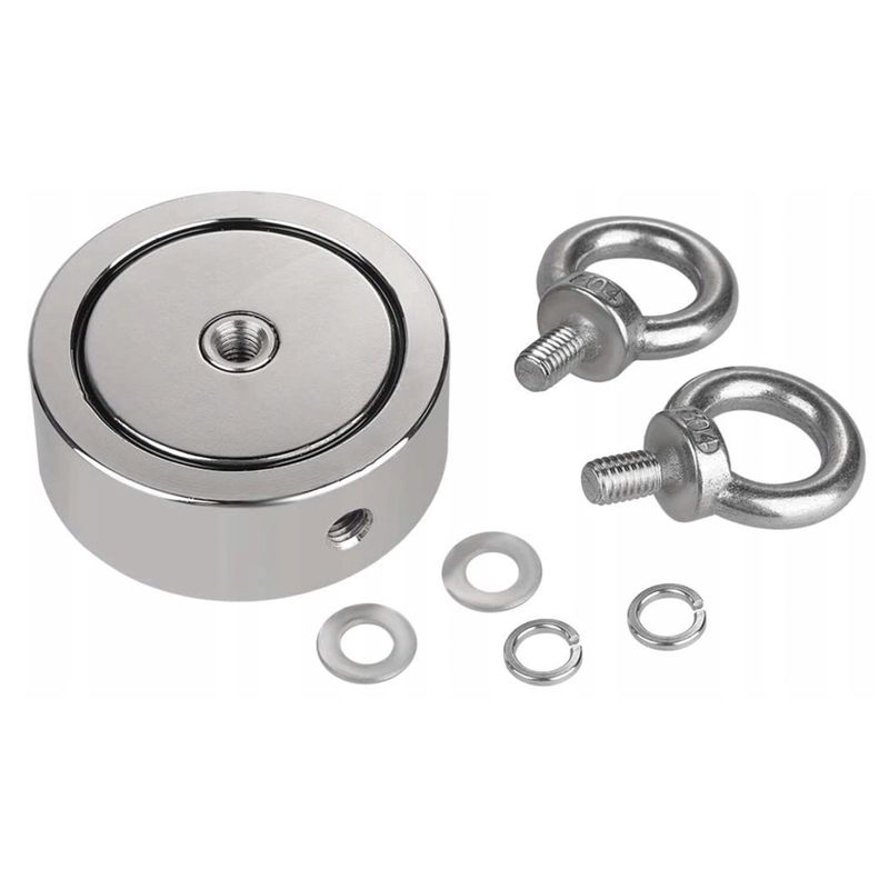 Casa si Gradina - Constructii - Feronerie si accesorii - Suruburi, dibluri si accesorii uz general - Magnet cu neodim, 100 kg, Sfoara cu carabina, 20 m, Argintiu/Rosu - Infinity.ro