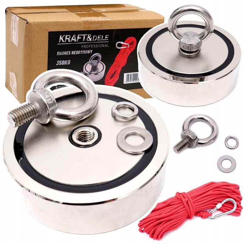 Casa si Gradina - Constructii - Feronerie si accesorii - Suruburi, dibluri si accesorii uz general - Magnet de neodim, cu maner lateral, 350kg, KP10419 - Infinity.ro