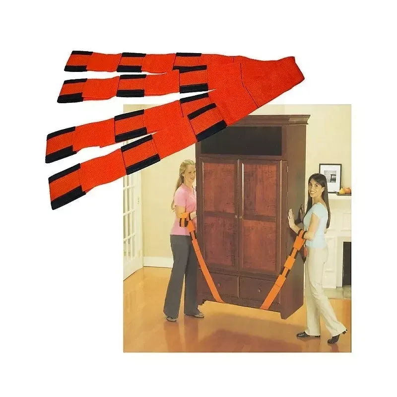 Casa si Gradina - Constructii - Depozitare, transport si protectie - Echipamente pentru transport si ridicat - Set de doua centuri pentru ridicat mobila si obiecte voluminoase, portocaliu - Infinity.ro