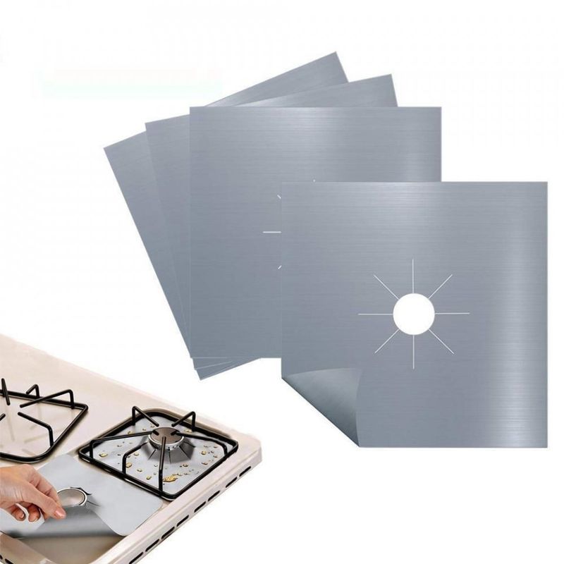 Electronice si Electrocasnice - Aragazuri, cuptoare si hote - Accesorii aragazuri, cuptoare si hote - Accesorii aragazuri - Set 4 Folii de Protectie Premium pentru Plita si Aragaz SILVER - Infinity.ro