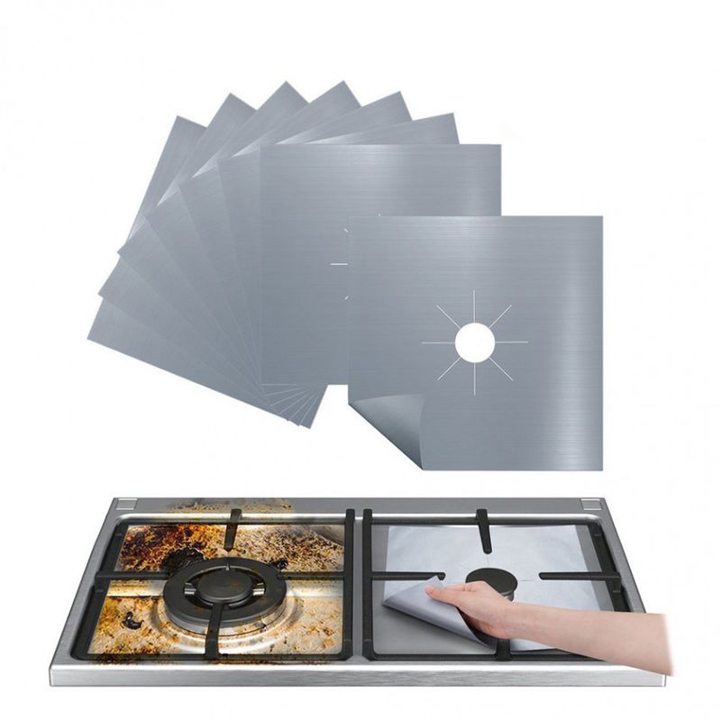 Electronice si Electrocasnice - Aragazuri, cuptoare si hote - Accesorii aragazuri, cuptoare si hote - Accesorii aragazuri - Set 4 Folii de Protectie Premium pentru Plita si Aragaz SILVER - Infinity.ro