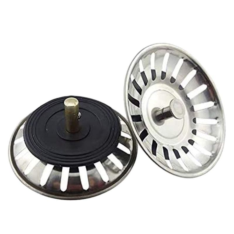 Casa si Gradina - Sanitare - Chiuveta bucatarie si accesorii - Accesorii chiuvete - Set 2 x Sita chiuveta, Otel inoxidabil, Argintiu - Infinity.ro