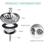 Casa si Gradina - Sanitare - Chiuveta bucatarie si accesorii - Accesorii chiuvete - Sita pentru chiuveta, Otel inoxidabil/Cauciuc, 80mm, Argintiu - Infinity.ro