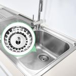Casa si Gradina - Sanitare - Chiuveta bucatarie si accesorii - Accesorii chiuvete - Sita pentru chiuveta, Otel inoxidabil/Cauciuc, 80mm, Argintiu - Infinity.ro