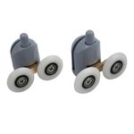 Casa si Gradina - Sanitare - Suporturi si accesorii baie - Suporturi baie - Set 2 role pentru cabina dus Durasan, Plastic/Inox, 4x6x3.5cm, Gri - Infinity.ro