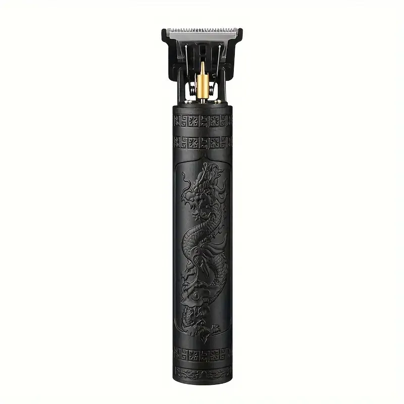 Ingrijire personala si Cosmetice - Aparate & accesorii ingrijire personala - Aparate de ras si tuns - Seturi complete de ras & tuns - Masina Profesionala de tuns barba si contur cu acumulator, 4x trimmer, model dragon, incarcare USB, Negru - Infinity.ro