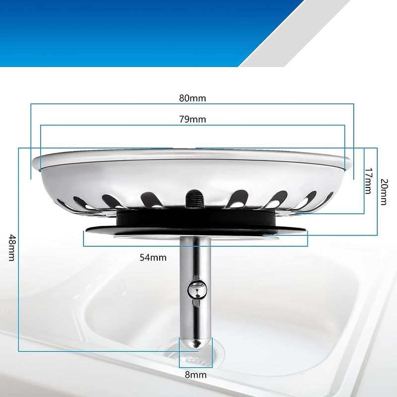 Casa si Gradina - Sanitare - Chiuveta bucatarie si accesorii - Accesorii chiuvete - Set 2 sita scurgere pentru chiuveta de bucatarie, pentru Protectie Anti Infundare Scurgere Sifon, - Infinity.ro