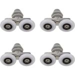 Casa si Gradina - Sanitare - Suporturi si accesorii baie - Suporturi baie - Set 4 role pentru cabina de dus, ABS/Aluminiu, 23 mm, Alb/Gri - Infinity.ro