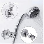 Casa si Gradina - Sanitare - Suporturi si accesorii baie - Suporturi baie - Suport cu ventuza pentru para de dus, din plastic, reglabil, sustinere pana la 5kg, crom elegant - Infinity.ro