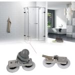 Casa si Gradina - Sanitare - Suporturi si accesorii baie - Suporturi baie - Set 4 role dus, Aluminiu/ABS, 25 x 6 mm, Gri/Alb - Infinity.ro