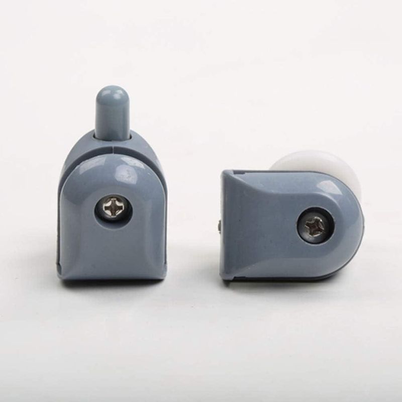 Casa si Gradina - Sanitare - Suporturi si accesorii baie - Suporturi baie - Set 8 role pentru usa de dus, ABS, Gri/Alb - Infinity.ro