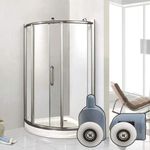 Casa si Gradina - Sanitare - Suporturi si accesorii baie - Suporturi baie - Set 8 role pentru usa de dus, ABS, Gri/Alb - Infinity.ro