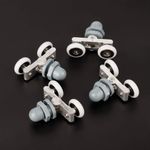 Casa si Gradina - Sanitare - Suporturi si accesorii baie - Suporturi baie - Set 4 role pentru usa glisanta dus, Sticla, 23mm, Gri/Alb - Infinity.ro