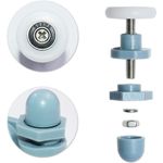 Casa si Gradina - Sanitare - Suporturi si accesorii baie - Suporturi baie - Set 10 role pentru usa de dus, Abs/Inox, 25 mm, Alb/Albastru - Infinity.ro