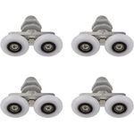 Casa si Gradina - Sanitare - Suporturi si accesorii baie - Suporturi baie - Set 4 role usi dus, Aluminiu/ABS, 23 mm, Gri/Alb - Infinity.ro