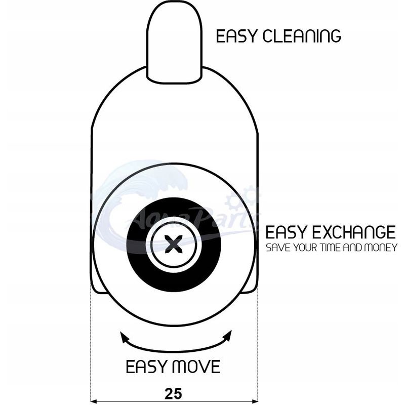 Casa si Gradina - Sanitare - Suporturi si accesorii baie - Suporturi baie - Set 8 role pentru cabina de dus, Plastic, Gri - Infinity.ro