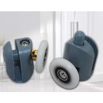 Casa si Gradina - Sanitare - Suporturi si accesorii baie - Suporturi baie - Set 8 role pentru usa de dus, ABS, Gri/Alb - Infinity.ro