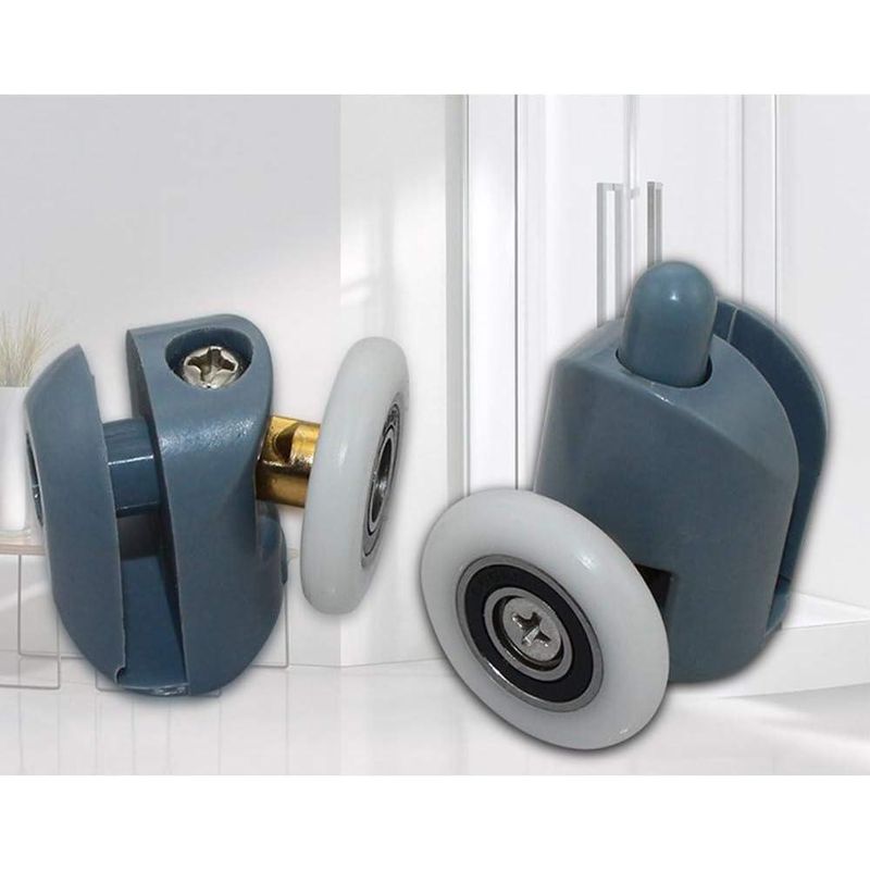 Casa si Gradina - Sanitare - Suporturi si accesorii baie - Suporturi baie - Set 8 role pentru usa de dus, ABS, Gri/Alb - Infinity.ro