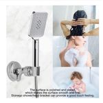 Casa si Gradina - Sanitare - Suporturi si accesorii baie - Suporturi baie - Suport cu ventuza pentru para de dus, din plastic, reglabil, sustinere pana la 5kg, crom elegant - Infinity.ro