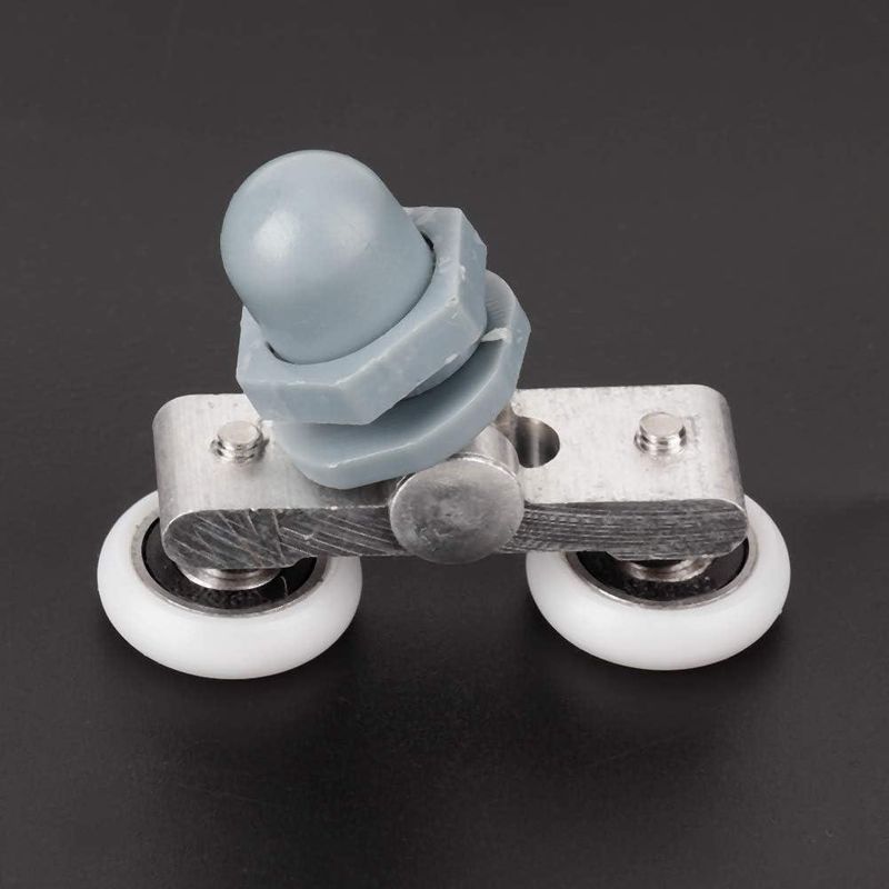 Casa si Gradina - Sanitare - Suporturi si accesorii baie - Suporturi baie - Set 4 role pentru usa glisanta dus, Sticla, 23mm, Gri/Alb - Infinity.ro