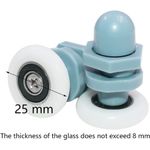 Casa si Gradina - Sanitare - Suporturi si accesorii baie - Suporturi baie - Set 10 role pentru usa de dus, Abs/Inox, 25 mm, Alb/Albastru - Infinity.ro