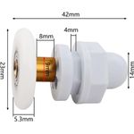 Casa si Gradina - Sanitare - Suporturi si accesorii baie - Suporturi baie - Set 4 role cabina dus, Plastic/Cupru, 42 x 23 mm, Alb/Auriu - Infinity.ro