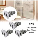 Casa si Gradina - Sanitare - Suporturi si accesorii baie - Suporturi baie - Set 4 role pentru cabina de dus, ABS/Aluminiu, 23 mm, Alb/Gri - Infinity.ro