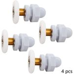 Casa si Gradina - Sanitare - Suporturi si accesorii baie - Suporturi baie - Set 4 role cabina dus, Plastic/Cupru, 42 x 23 mm, Alb/Auriu - Infinity.ro