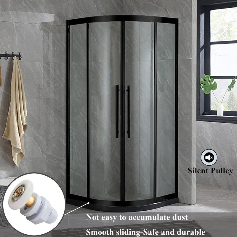 Casa si Gradina - Sanitare - Cazi si cabine de dus - Cabine dus - Set 4 role pentru usa de dus, Rezistente la uzura, Diametru 23 mm, Cupru/Nylon, Alb/Gri - Infinity.ro