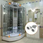 Casa si Gradina - Sanitare - Cazi si cabine de dus - Cabine dus - Set 4 role pentru usa cabina de dus, ABS/Aluminiu, 23 mm, Gri/Alb - Infinity.ro