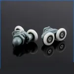 Casa si Gradina - Sanitare - Cazi si cabine de dus - Cabine dus - Set 4 role pentru usa cabina de dus, ABS/Aluminiu, 23 mm, Gri/Alb - Infinity.ro