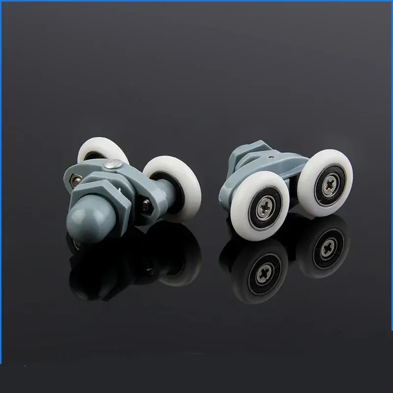 Casa si Gradina - Sanitare - Cazi si cabine de dus - Cabine dus - Set 4 role pentru usa cabina de dus, ABS/Aluminiu, 23 mm, Gri/Alb - Infinity.ro