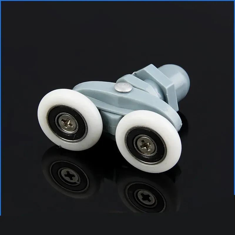 Casa si Gradina - Sanitare - Cazi si cabine de dus - Cabine dus - Set 4 role pentru usa cabina de dus, ABS/Aluminiu, 23 mm, Gri/Alb - Infinity.ro