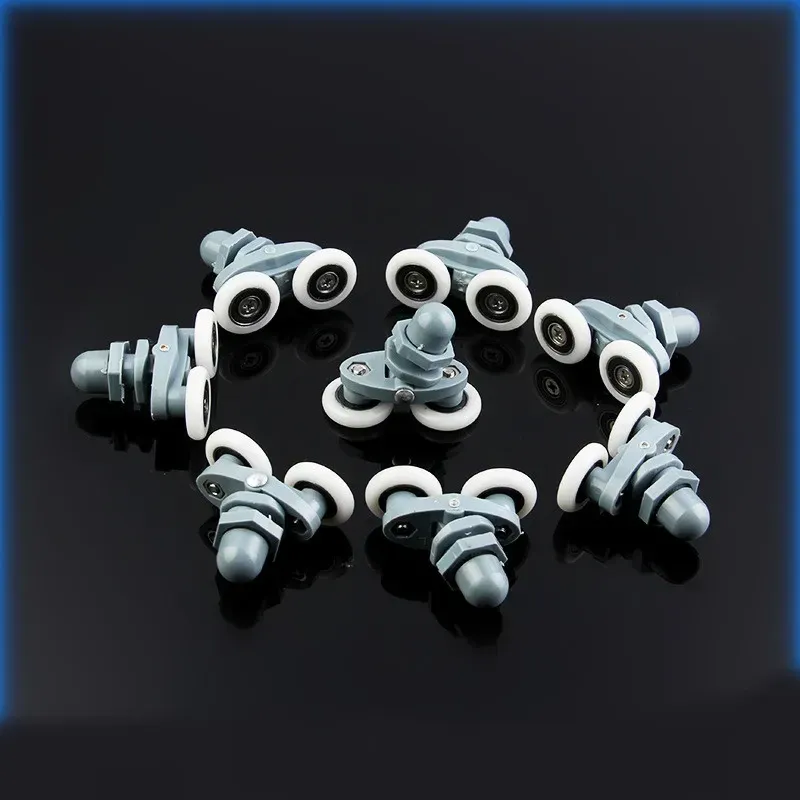 Casa si Gradina - Sanitare - Cazi si cabine de dus - Cabine dus - Set 4 role pentru usa cabina de dus, ABS/Aluminiu, 23 mm, Gri/Alb - Infinity.ro