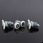 Casa si Gradina - Sanitare - Cazi si cabine de dus - Cabine dus - Set 4 role pentru usa cabina de dus, ABS/Aluminiu, 23 mm, Gri/Alb - Infinity.ro