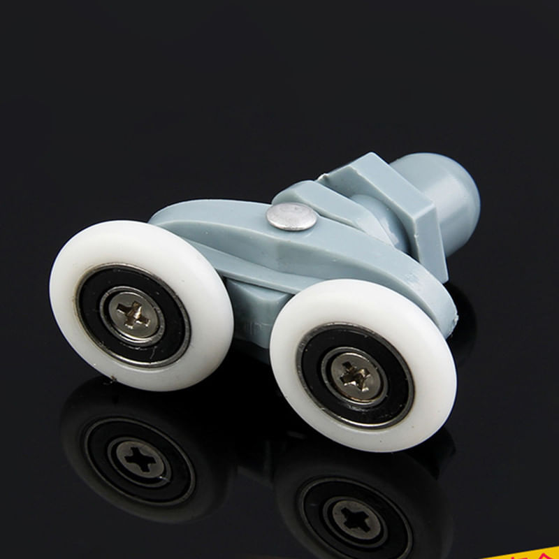 Casa si Gradina - Sanitare - Cazi si cabine de dus - Cabine dus - Set 4 role pentru usa cabina de dus, ABS/Aluminiu, 23 mm, Gri/Alb - Infinity.ro