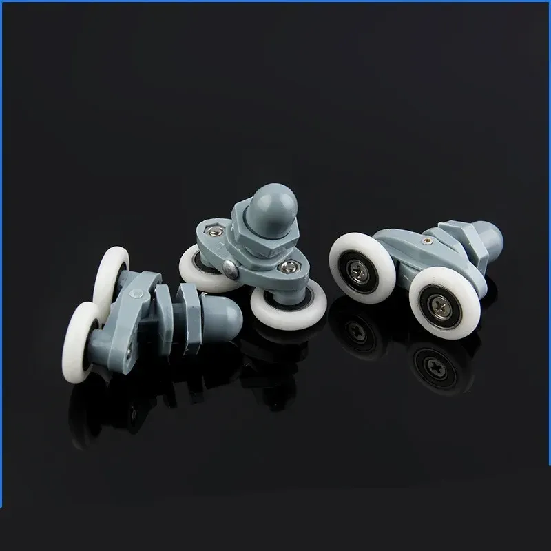 Casa si Gradina - Sanitare - Cazi si cabine de dus - Cabine dus - Set 4 role pentru usa cabina de dus, ABS/Aluminiu, 23 mm, Gri/Alb - Infinity.ro